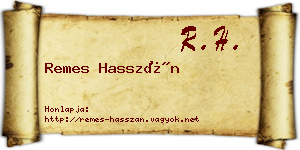 Remes Hasszán névjegykártya